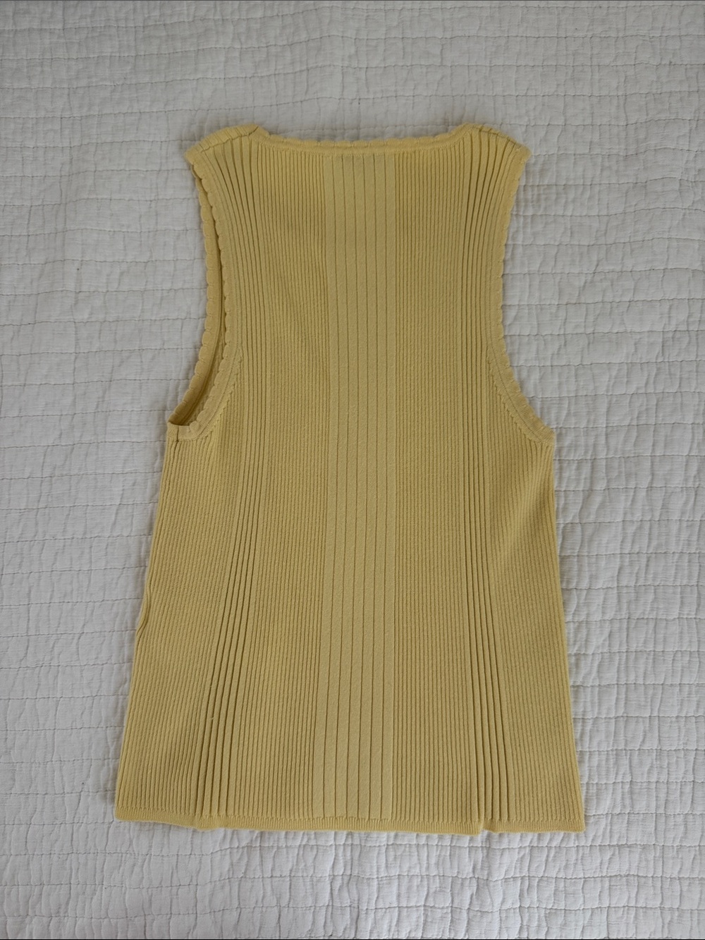 SANDRO Verone Ribbed Tank Top In Light Yellow - Picture 5 of 5